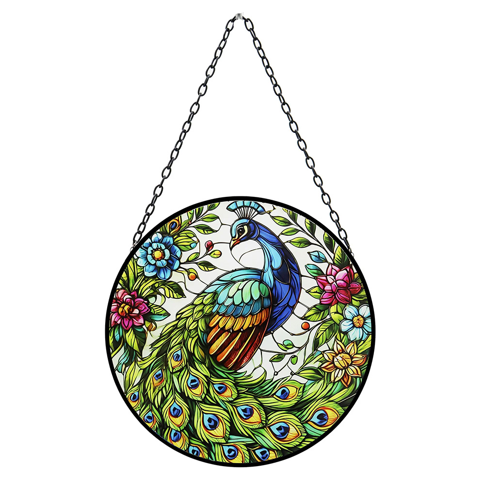 Peacock Glass Suncatcher